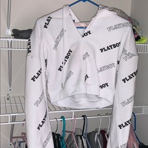 Playboy x MissGuided cropped hoodie